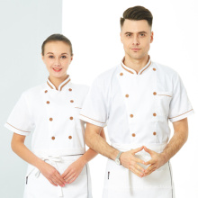 Professional Unisex Short Sleeves Classic Restaurant Hotel Waiter Waitress Uniform Chef Coat